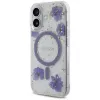 Guess Resin Flowers Glitter Θήκη MagSafe για iPhone 16 μωβ