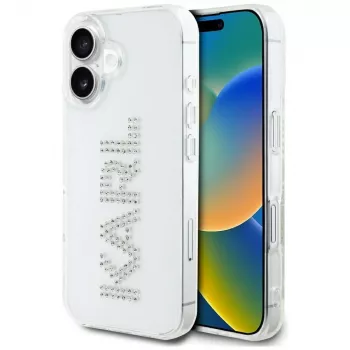 KARL LAGERFELD IML Rhinestones Logo Θήκη πλάτης για Apple iPhone 16 - διαφανές