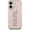 Karl Lagerfeld IML Rhinestones Logo Θήκη πλάτης για iPhone 16, ροζ