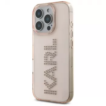 KARL LAGERFELD IML Rhinestones Logo Θήκη για iPhone 16 Pro Max ροζ