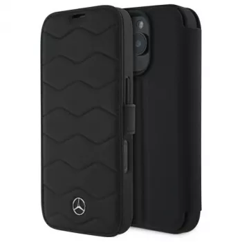 Mercedes-Benz MEBKP16X23RWRSK iPhone 16 Pro Max 6,9 inch μαύρη θήκη βιβλίου Leder Waves