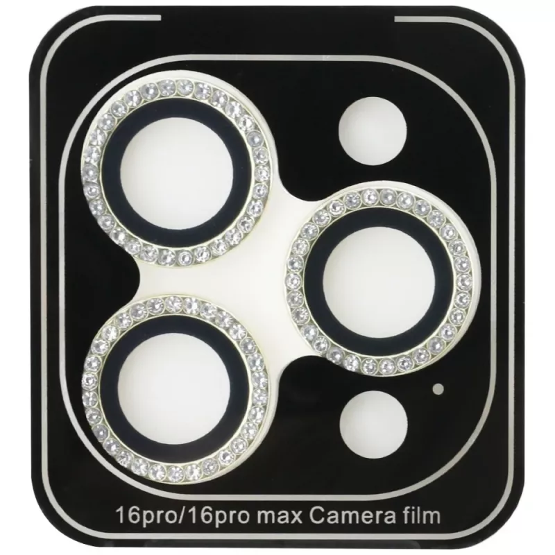 2-in-1 Guess BP Rhinestone Screen and Camera Lens Protector Kit για iPhone 16 Pro Max Χρυσό
