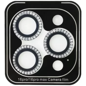 Guess BP Rhinestone 2-in-1 Screen and Camera Lens Protector Set για Apple iPhone 16 Pro Max - Ασημί