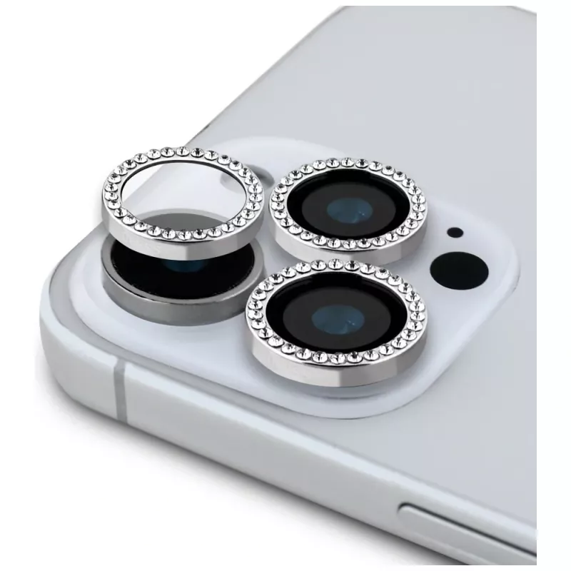 Guess BP Rhinestone 2-in-1 Screen and Camera Lens Protector Set για Apple iPhone 16 Pro Max - Ασημί