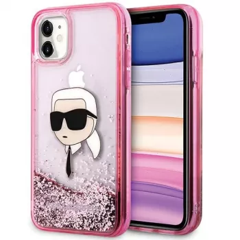 Karl Lagerfeld KLHCN61LNKHCP Θήκη Hardcase για iPhone 11/XR, Ροζ, Glitter Karl Head