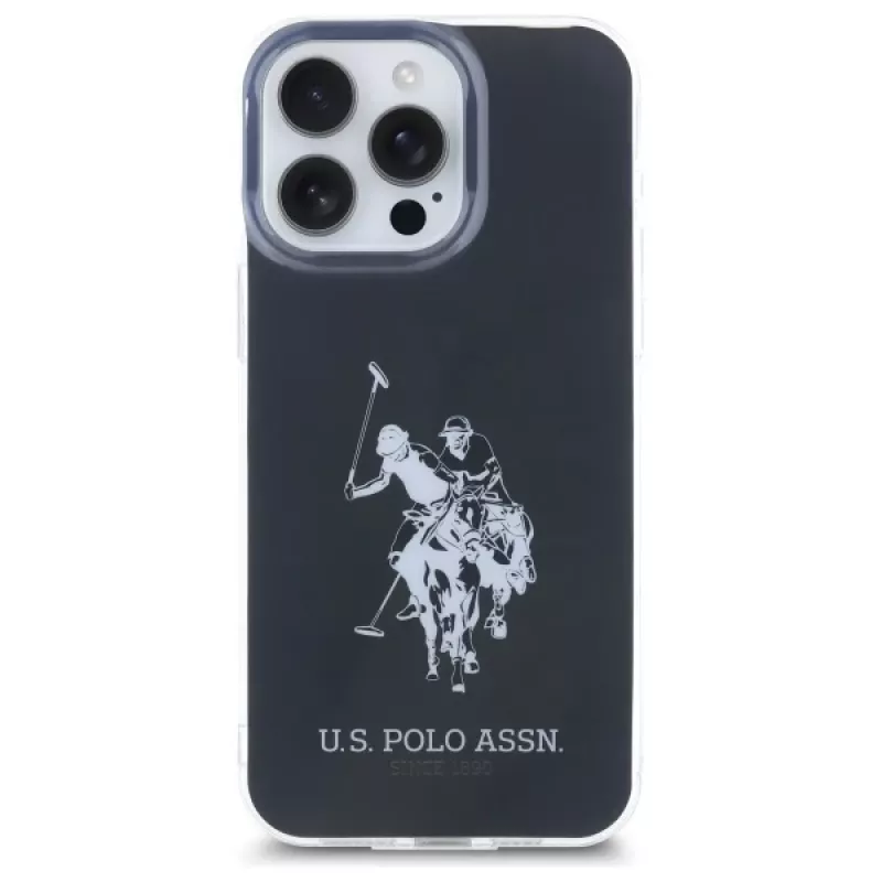 U.S. POLO ASSN. Shiny Big Logo Θήκη Πλάτης για Apple iPhone 15 Pro Max, Μαύρο, TPU
