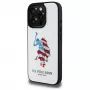 U.S. POLO ASSN. Δερμάτινη Θήκη για iPhone 15 Pro Max 6,7 inch Λευκό American Flag