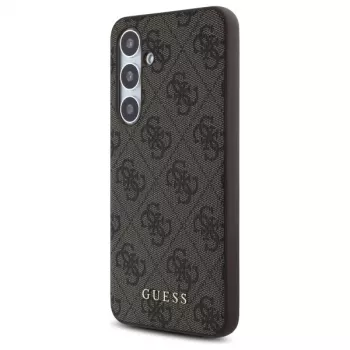 Guess 4G Metal Gold Logo Θήκη Πλάτης για Samsung Galaxy S24 FE, Καφέ