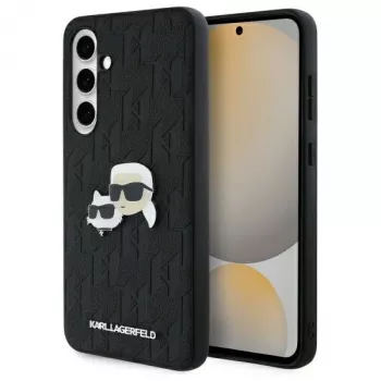 Karl Lagerfeld KLHCS24FEPGKLKCPK Samsung Galaxy S24 FE Θήκη Hard Case Μαύρο Monogram Karl & Choupette Head Pin