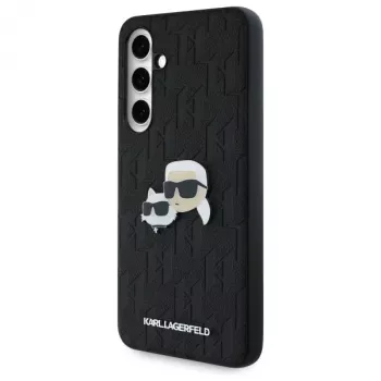 Karl Lagerfeld KLHCS24FEPGKLKCPK Samsung Galaxy S24 FE Θήκη Hard Case Μαύρο Monogram Karl & Choupette Head Pin