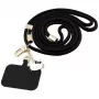 HELLO KITTY Universal Phone Lanyard Patch & Kitty Head Charm Μαύρο