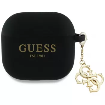 Guess Silicone 4G Charm Θήκη για AirPods 4 - Μαύρο