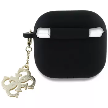 Guess Silicone 4G Charm Θήκη για AirPods 4 - Μαύρο
