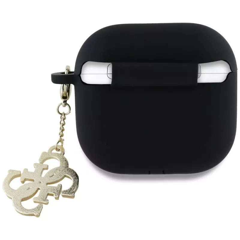 Guess Silicone 4G Charm Θήκη για AirPods 4 - Μαύρο