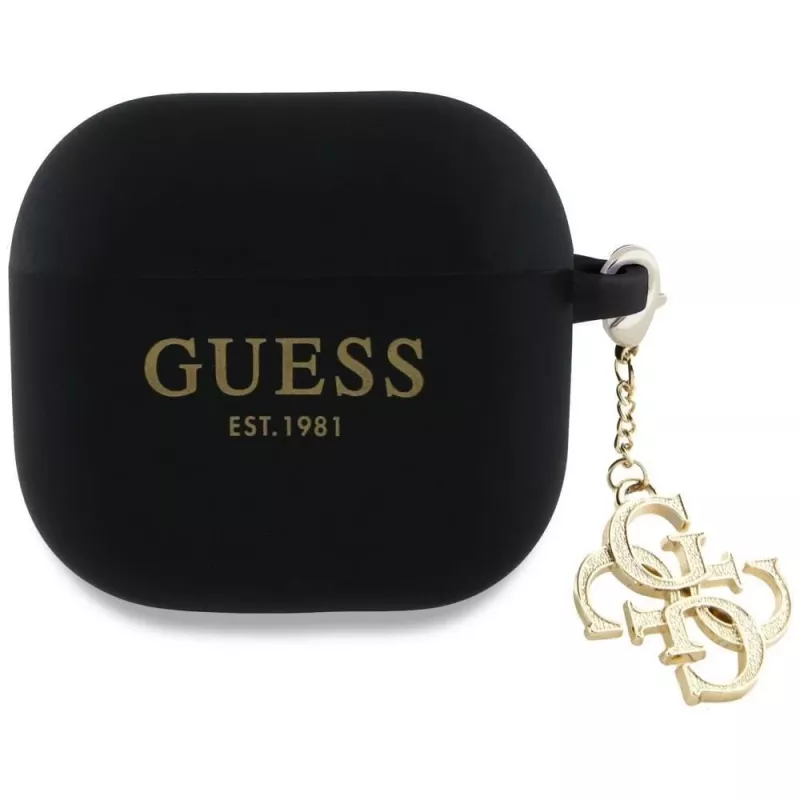 Guess Silicone 4G Charm Θήκη για AirPods 4 - Μαύρο