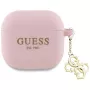 Guess GUA4LECG4P AirPods 4 Θήκη Ροζ Silicone 4G Charm