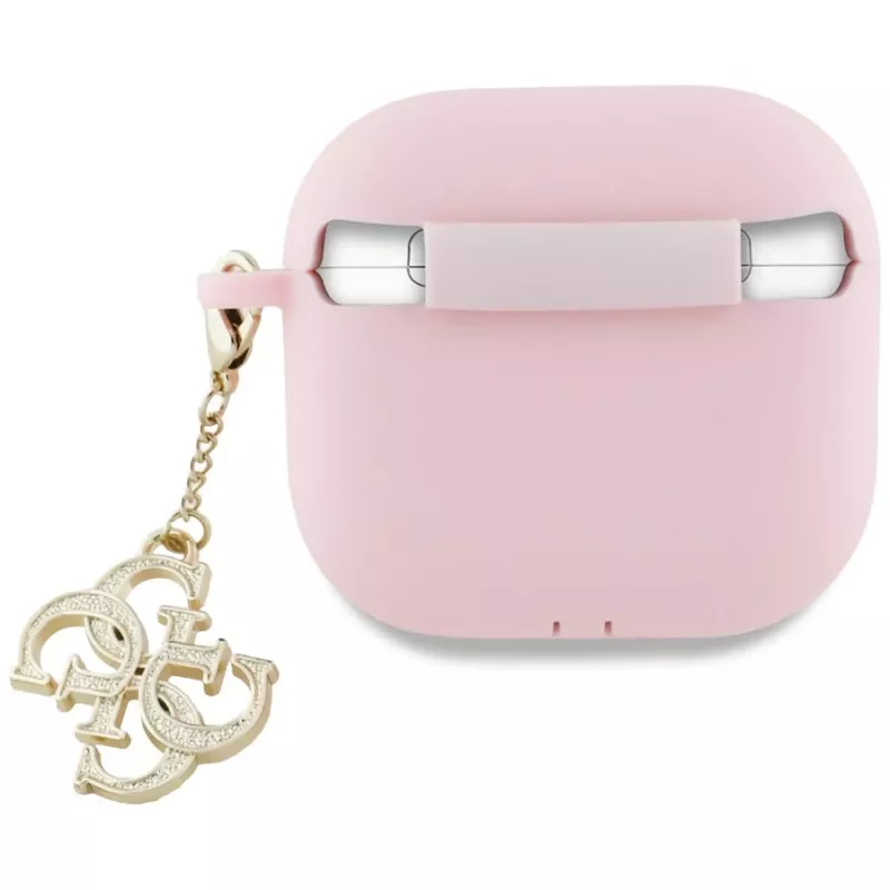 Guess GUA4LECG4P AirPods 4 Θήκη Ροζ Silicone 4G Charm