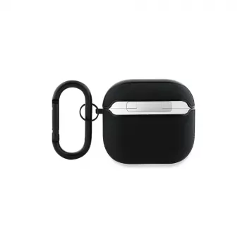 BMW BMA4SSLBK AirPods 4 Θήκη Μαύρο Γνήσιο Δέρμα Ασημί Λογότυπο