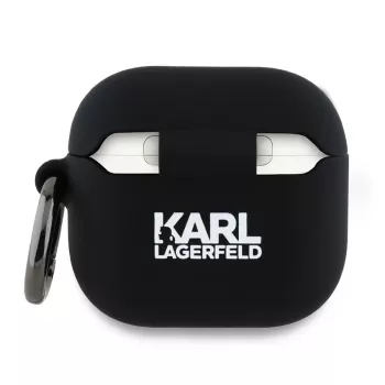 Karl Lagerfeld KLA4RUNCHK Θήκη AirPods 4 Black Σιλικόνης Choupette Head 3D