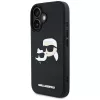 KARL LAGERFELD HC 3D Rubber DoubleHeads Θήκη για iPhone 16, Μαύρο