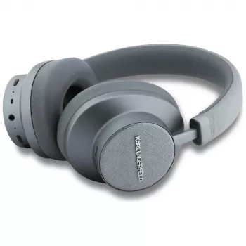 Karl Lagerfeld Saffiano Elongated Bluetooth ANC Over-Ear Ακουστικά Γκρι
