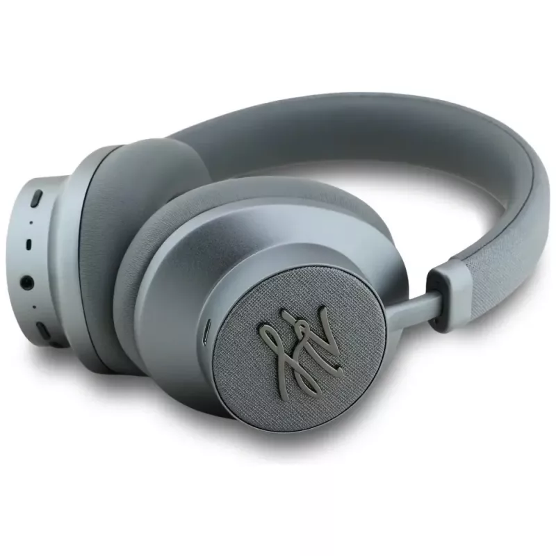 Karl Lagerfeld Grained Initials Bluetooth ANC Over-Ear Ακουστικά Γκρι