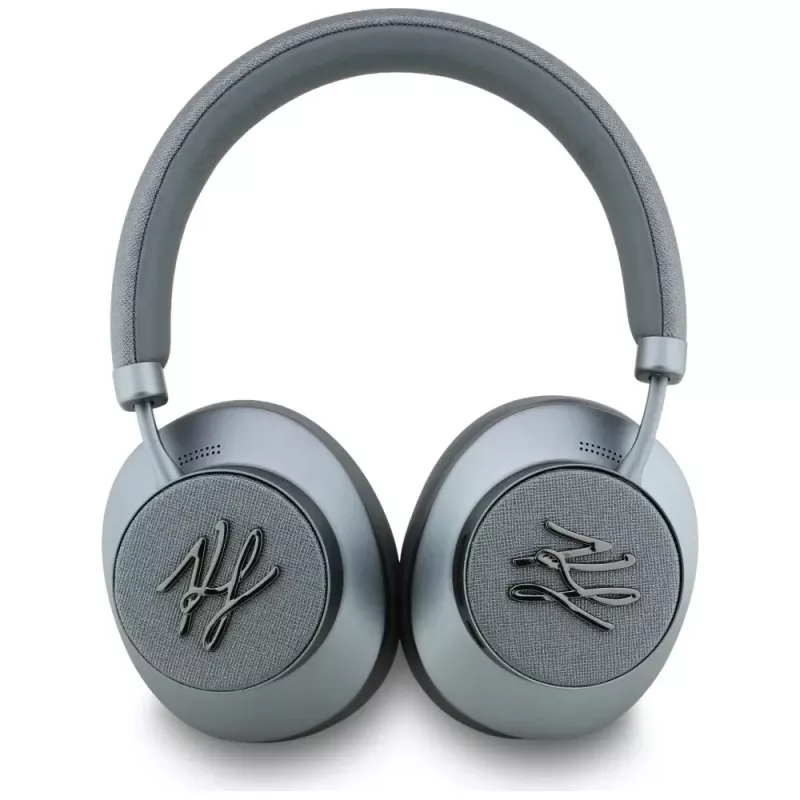 Karl Lagerfeld Grained Initials Bluetooth ANC Over-Ear Ακουστικά Γκρι