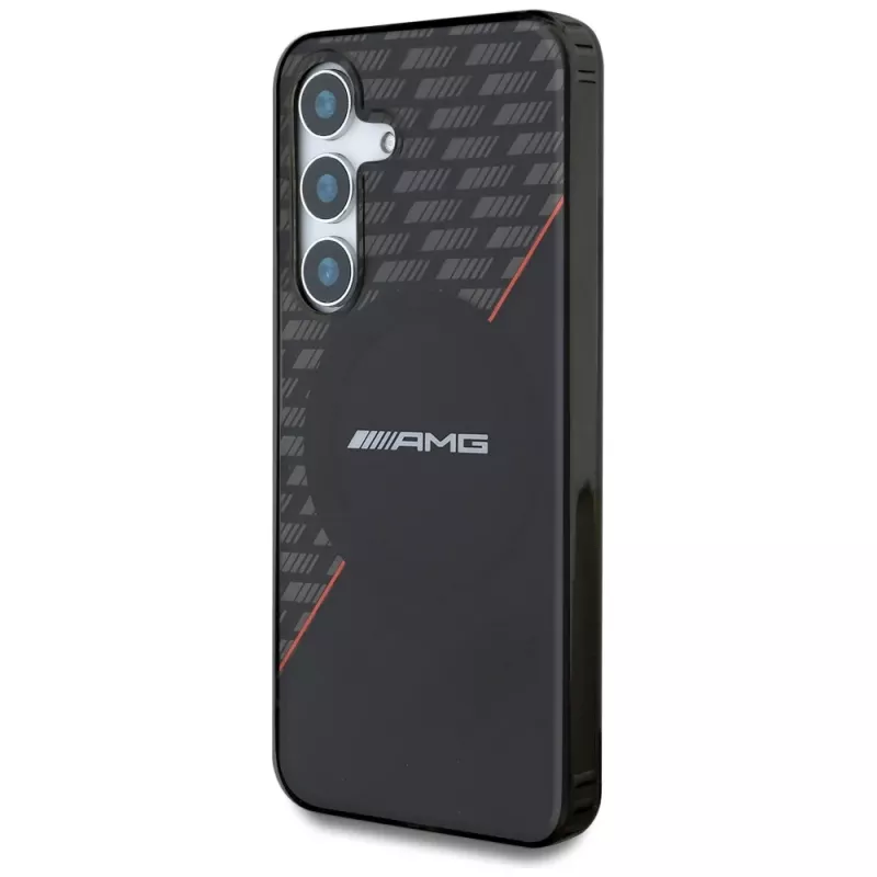 AMG Double Layer Rhombs MagSafe Θήκη για Samsung Galaxy S25+ Μαύρο-Κόκκινο