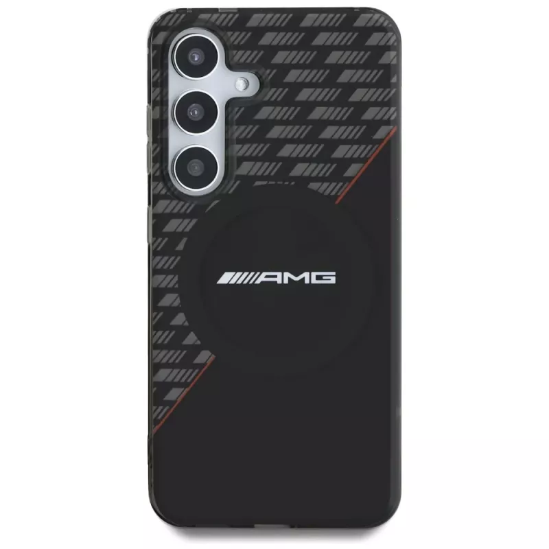 AMG Double Layer Rhombs MagSafe Θήκη για Samsung Galaxy S25+ Μαύρο-Κόκκινο