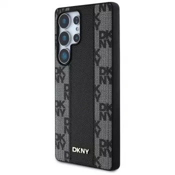 DKNY Δερμάτινη Checkered Pattern MagSafe Θήκη για Samsung Galaxy S25 Ultra Μαύρο