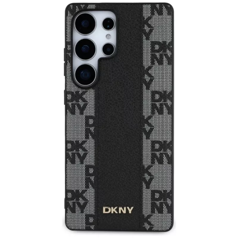 DKNY Δερμάτινη Checkered Pattern MagSafe Θήκη για Samsung Galaxy S25 Ultra Μαύρο