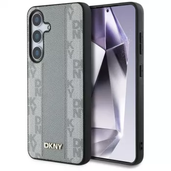 DKNY Δερμάτινη Checkered Pattern MagSafe Θήκη για Samsung Galaxy S25 - Taupe
