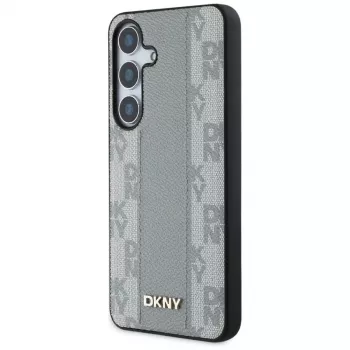 DKNY Δερμάτινη Checkered Pattern MagSafe Θήκη για Samsung Galaxy S25 - Taupe