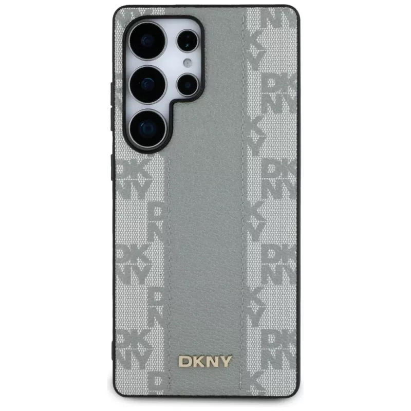DKNY Δερμάτινη Checkermuster MagSafe Θήκη για Samsung Galaxy S25 Ultra - Taupe