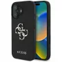 Guess Grained Big 4G Logo Small Classic Logo Θήκη για iPhone 16 (Μαύρο)