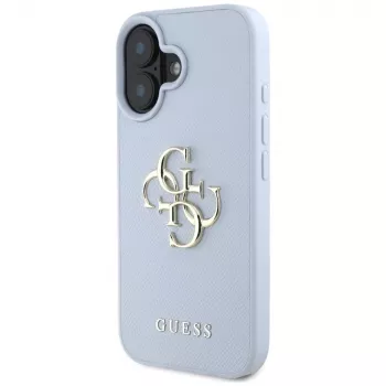 Guess Grained Big 4G Logo Small Classic Logo Θήκη για Apple iPhone 16 - Μπλε