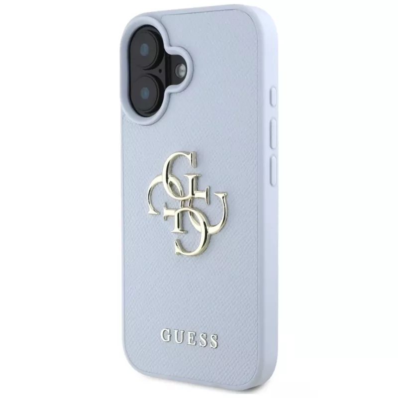 Guess Grained Big 4G Logo Small Classic Logo Θήκη για Apple iPhone 16 - Μπλε