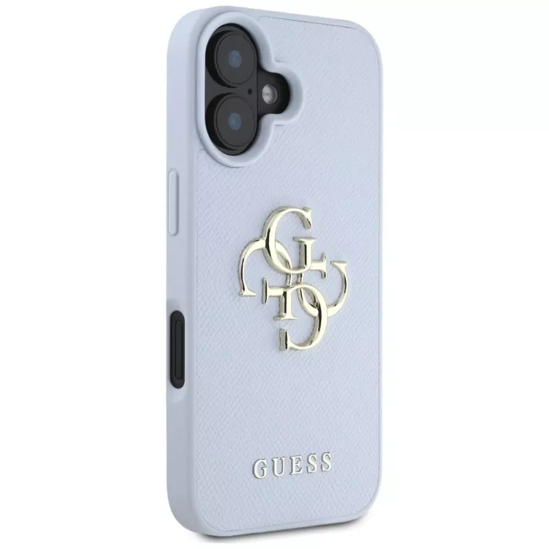 Guess Grained Big 4G Logo Small Classic Logo Θήκη για Apple iPhone 16 - Μπλε