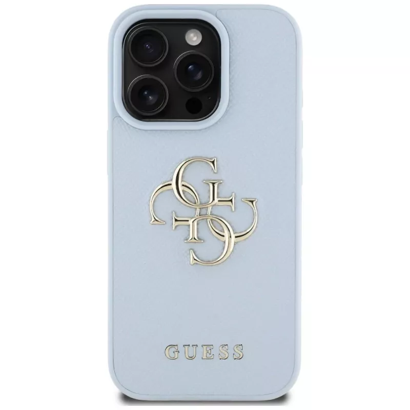 Guess Grained Big 4G Logo Small Classic Logo Θήκη για iPhone 16 Pro (Μπλε)