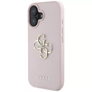 Guess Grained Big 4G Logo Small Classic Logo Θήκη για Apple iPhone 16 - Pink