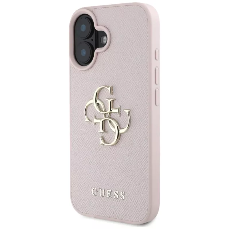Guess Grained Big 4G Logo Small Classic Logo Θήκη για Apple iPhone 16 - Pink