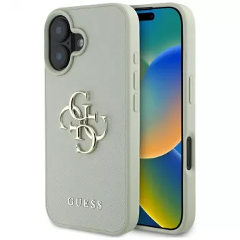 Guess Grained Big 4G Logo Small Classic Θήκη για iPhone 16 - Πράσινο