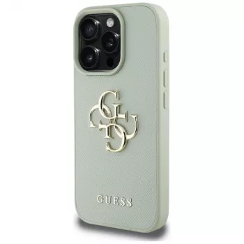 Guess Grained Big 4G Logo Small Classic Logo Θήκη για Apple iPhone 16 Pro Max - Πράσινο