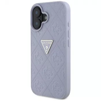 Guess Hot Stamp 4G Pattern Triangle Metal Logo Θήκη για iPhone 16 (Μωβ)