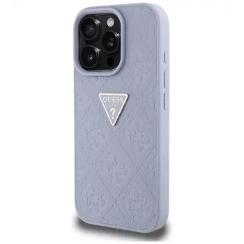 Guess Hot Stamp 4G Pattern Triangle Metal Logo Θήκη για iPhone 16 Pro Max (Μωβ)