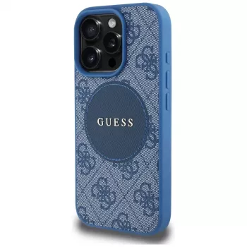 Guess 4G Circle Classic Logo MagSafe Θήκη για iPhone 16 Pro Μπλε