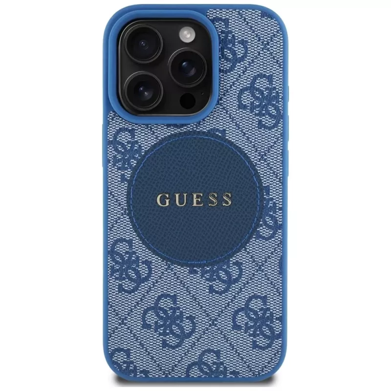 Guess 4G Circle Classic Logo MagSafe Θήκη για iPhone 16 Pro Μπλε