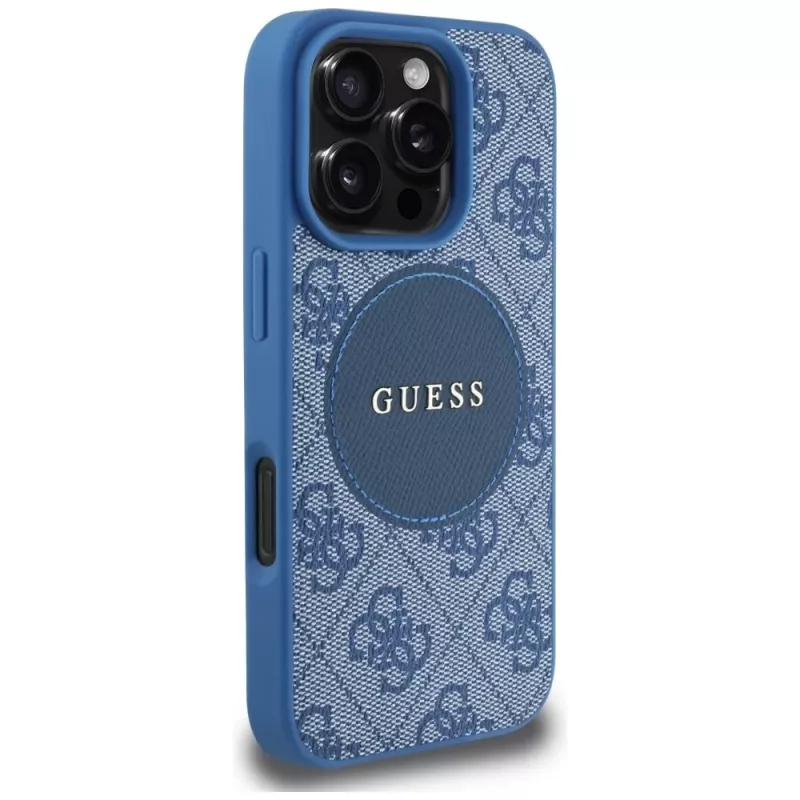 Guess 4G Circle Classic Logo MagSafe Θήκη για iPhone 16 Pro Μπλε