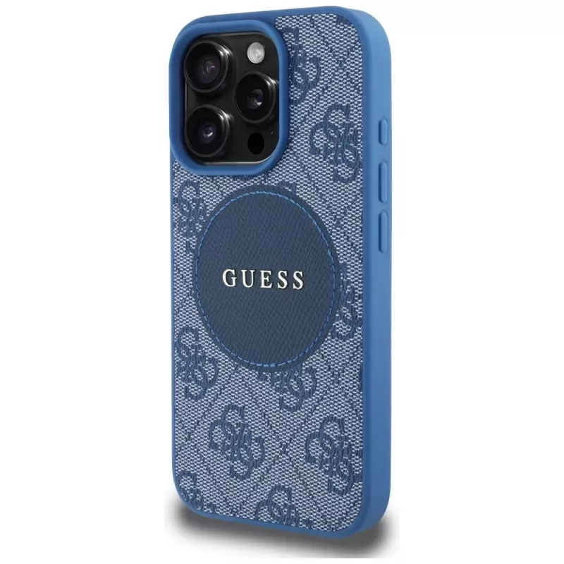 Guess 4G Circle Classic Logo MagSafe Θήκη για iPhone 16 Pro Max, Μπλε