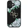 Guess Grained Roses Big 4G Logo Θήκη για Apple iPhone 16, Μαύρο